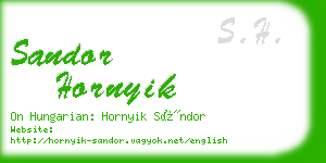 sandor hornyik business card